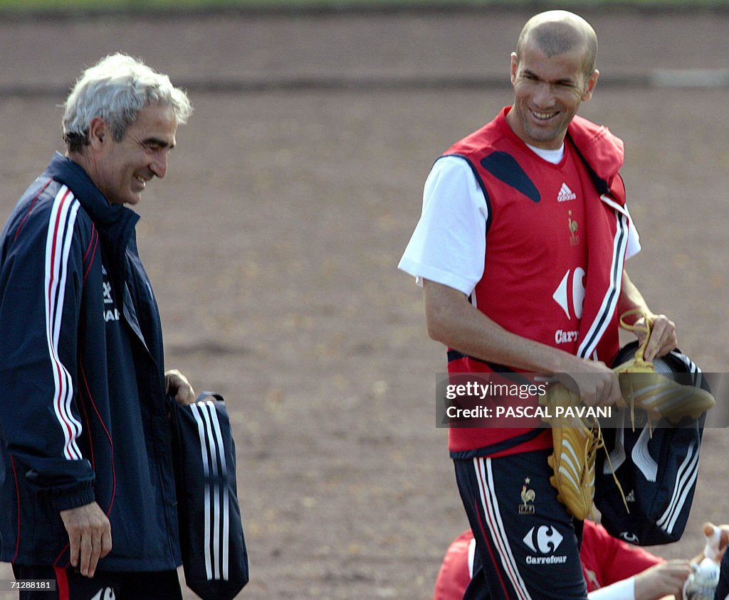 French midfielder Zinedine Zidane speaks