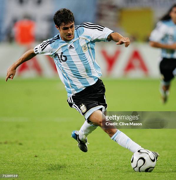 Pablo Aimar of Argentina in action during the FIFA World Cup Germany 2006 Round of 16 match between Argentina and Mexico played at the Zentralstadion...