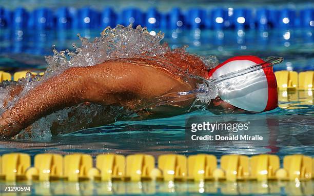 Jason Dunford of Stanford swims in the 100M Butterfly Preliminary Heats during the Santa Clara XXXIX International Swim Meet, part of the 2006 USA...