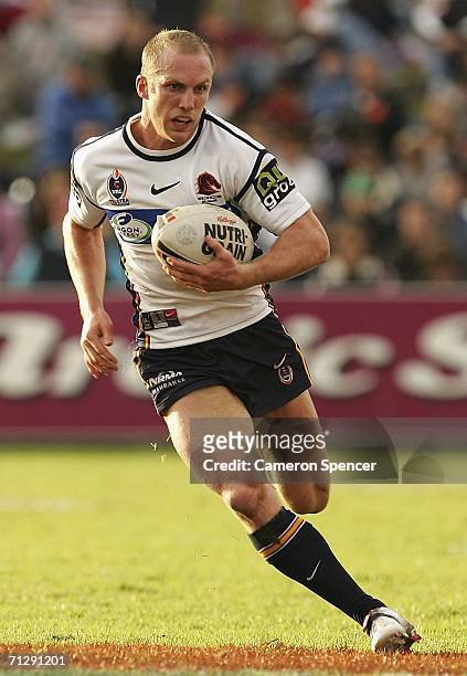 Darren Lockyer of the Broncos runs the ball during the round 16 NRL match between the Manly Warringah Sea Eagles and the Brisbane Broncos at...