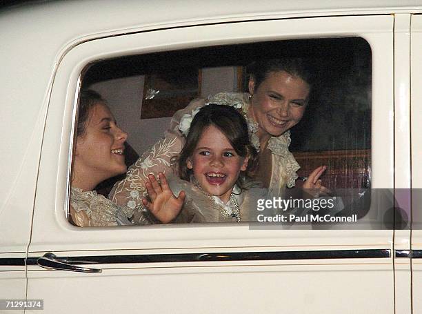 Antonia Kidman and Isabella Kidman Cruise arrive at St Patrick's College for the wedding of musician Keith Urban and actress Nicole Kidman on June...