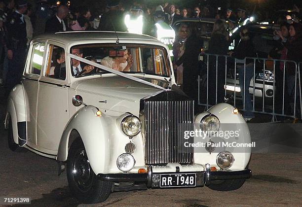 Antonia Kidman and Isabella Kidman Cruise arrive at St Patrick's College for the wedding of musician Keith Urban and actress Nicole Kidman on June...