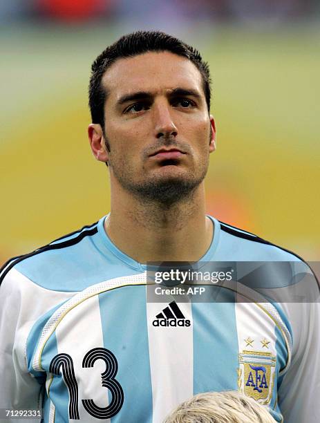 Portrait of Argentinian defender Lionel Scaloni taken during the World Cup 2006 round of 16 football game Argentina vs. Mexico, 24 June 2006 at...