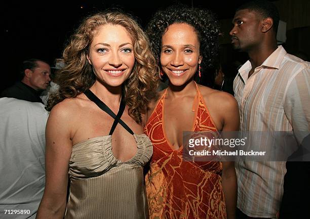 Actress Rebecca Gayheart and actress Yvonne Wright attend the 3rd Annual Work Hard, Play Harder Lounge at the W Hotel on June 25, 2006 in Los...