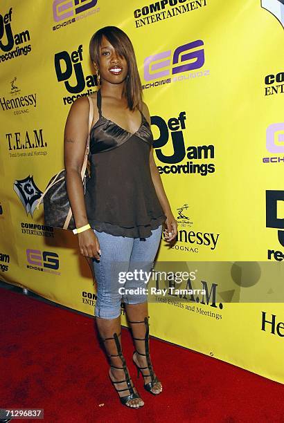 Recording artist Shareefa attends the Ne-yo Pre-BET Awards Party at the Day After Club on June 25, 2006 in Los Angeles, California.