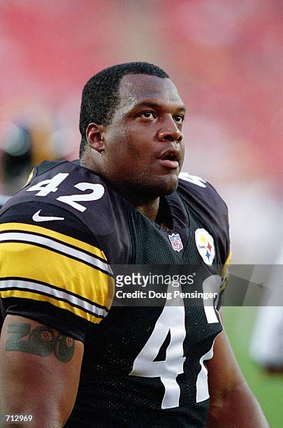 Gabe Northern of the Pittsburgh Steelers looks on from the sidelines during the Pre-Season game against the Washington Redskins at the FedEx Field in...
