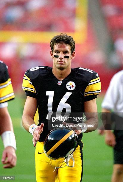 Danny Farmer of the Pittsburgh Steelers walks on the field during the Pre-Season game against the Washington Redskins at the FedEx Field in Landover,...