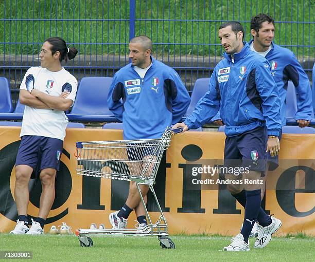 Gianluca Zambrotta attends an Italy National Football Team training on June 27, 2006 in Duisburg, Germany.