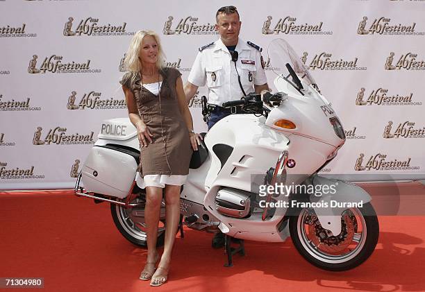 French tvpresenter Olivia Adriaco poses at the photocall for "Video Gag" tv program during the 46th annual Monte Carlo Television Festival at the...