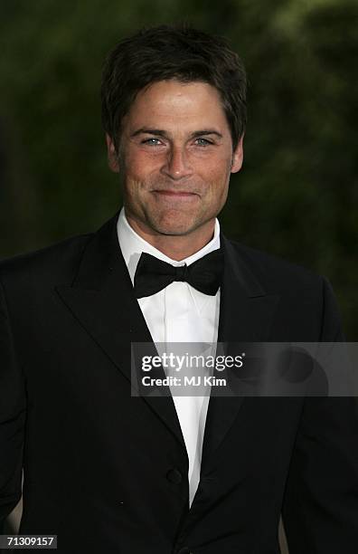 Actor Rob Lowe arrives at the fundraising event 'Elephant Durbar' arranged by London-based charity, elephant family on June 27, 2006 in Richmond,...