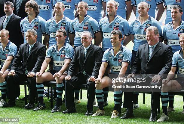 The NRL New South Wales Blues team pose for a photo during the team photo session at the Telstra Dome June 28, 2006 in Melbourne, Australia.