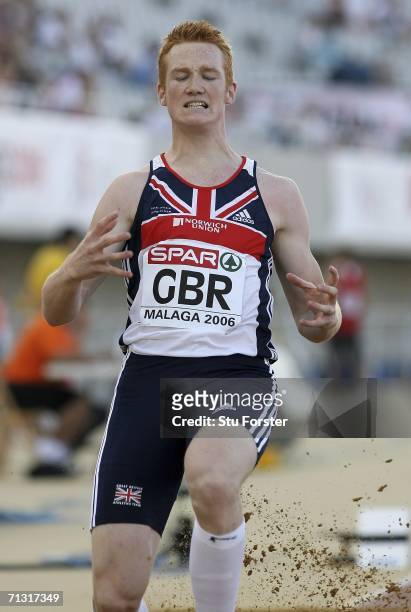 Greg Rutherford of Great Britain looks dejected after finishing last in the Mens Long Jump during the Spar European Cup at The Cuidad de Malaga...