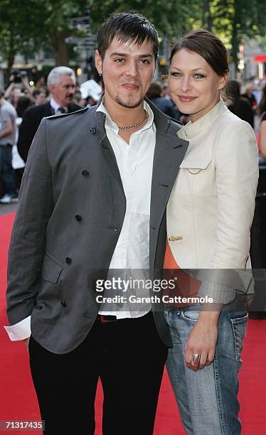 Matt Jay Willis, formerly of pop band Busted and Emma Griffiths arrive at the UK Charity Premiere of "Just My Luck" at Vue West End, Leicester Square...