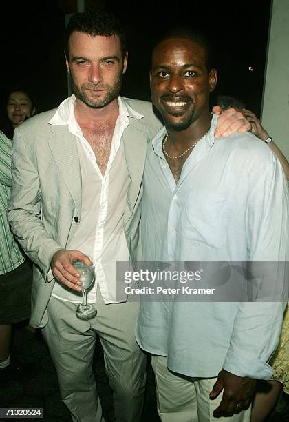 Actors Liev Schreiber and Sterling K. Brown attend the after party for the opening night of Shakespeare in the Park's "Macbeth" hosted by The Public...