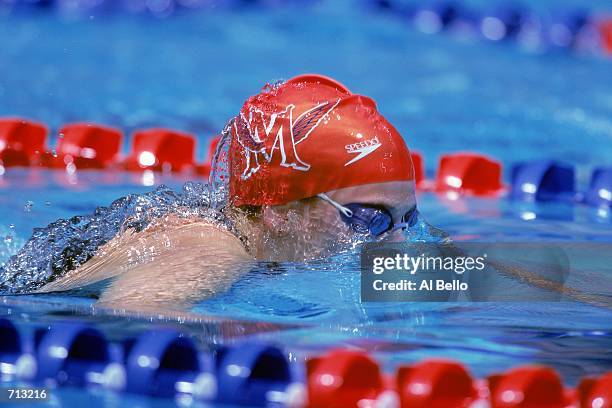 Elsa Larson is swimming in the the Women's 200 meter Breaststroke Event during the US Olympic Swim Trials at the University of Indiana Natatorium in...