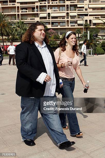 Actor Jorge Garcia arrives with his girlfriend Malia at the photocall for the tv series "Lost" , during the 46th annual Monte Carlo Television...