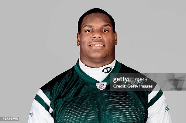 Brickashaw Ferguson of the New York Jets poses for his 2006 NFL headshot at photo day in East Rutherford, New Jersey.