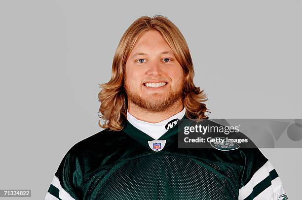 Nick Mangold of the New York Jets poses for his 2006 NFL headshot at photo day in East Rutherford, New Jersey.