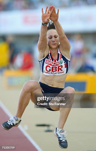 Kelly Sotherton of Great Britian competes in the Women's Long Jump during the Spar European Cup 2006 at the Ciudad de Malaga Athletics Stadium on...