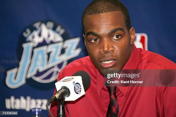 Paul Millsap is introduced by the Utah Jazz as a second round draft pick in the 2006 NBA Draft on Thursday, June 29, 2006 at the Utah Jazz Zion's...