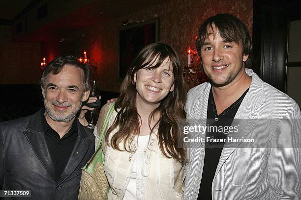 Producer Erwin Stoff, Warner Independent Pictures president Polly Cohen and director Richard Linklater pose at the Los Angeles premiere after party...