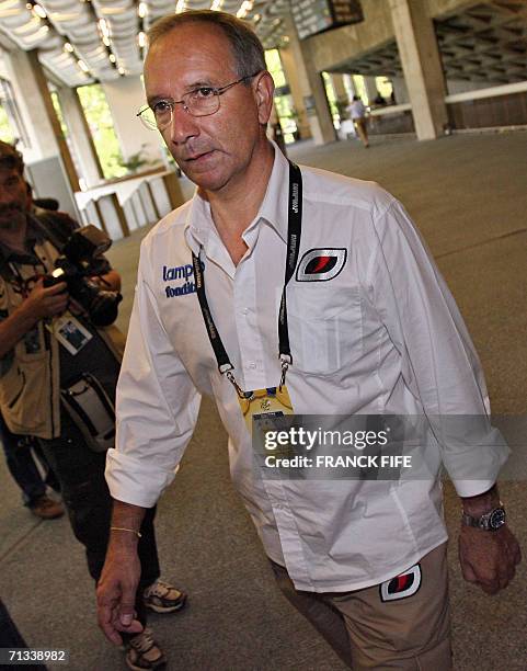 Lampre-Fondital's Team Manager Giuseppe Martinelli arrives at the Palais de la Musique for a meeting held on the eve of the official start of the...