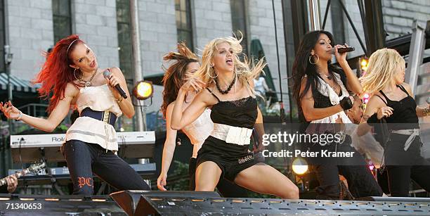 Singers Carmit Bachar, Ashley Roberts, Nicole Scherzinger, Kimberly Wyatt of The Pussycat Dolls perform on ABC's Good Morning America concert series...