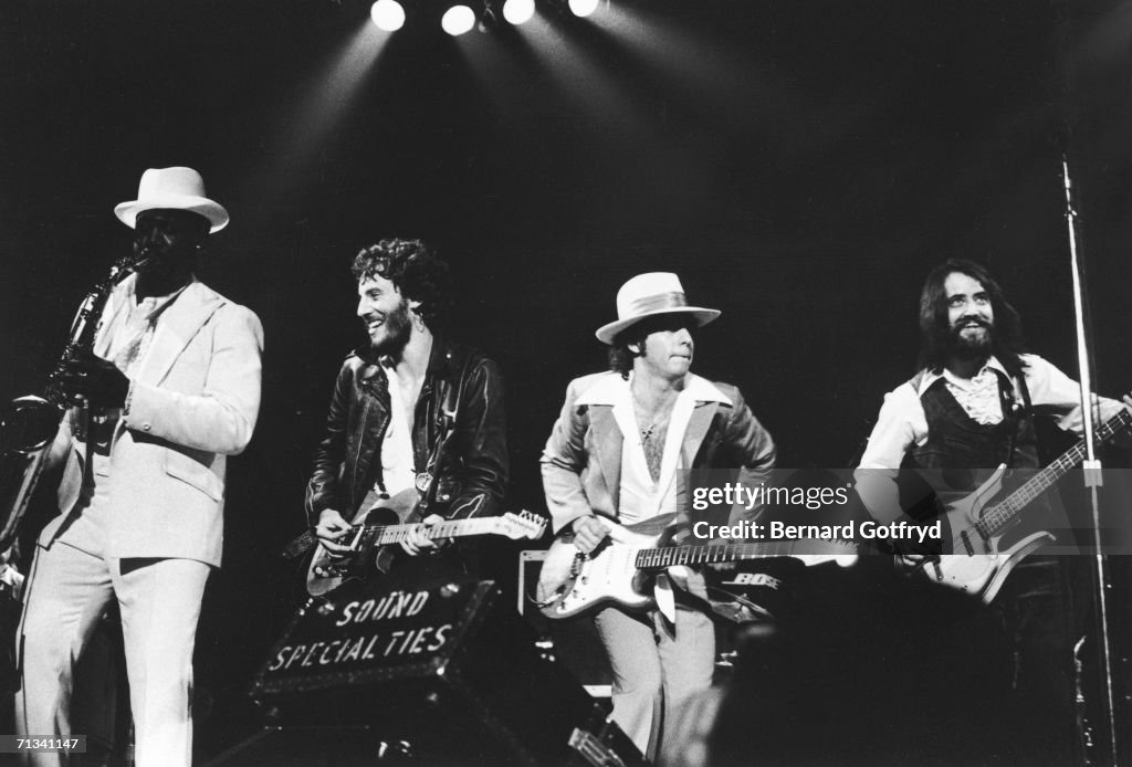 American rock star Bruce Springsteen performs with members of his E ...