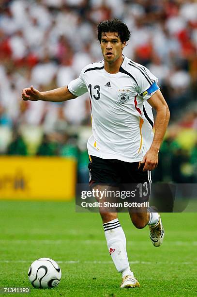 Michael Ballack of Germany in action during the FIFA World Cup Germany 2006 Quarter-final match between Germany and Argentina played at the Olympic...