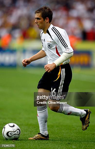 Philipp Lahm of Germany in action during the FIFA World Cup Germany 2006 Quarter-final match between Germany and Argentina played at the Olympic...