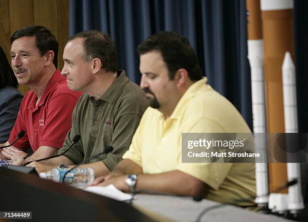 Scott Horowitz, associate administrator of Exploration Systems, Jeff Hanley, Constellation Program manager, and Steve Cook, manager of Exploration...