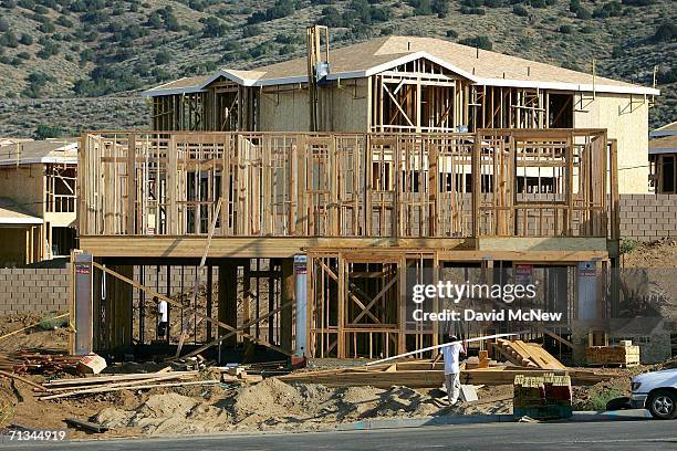 New housing is constructed near the San Andreas Fault as suburban sprawl continues on June 29, 2006 near Palmdale, California. Scientists are warning...