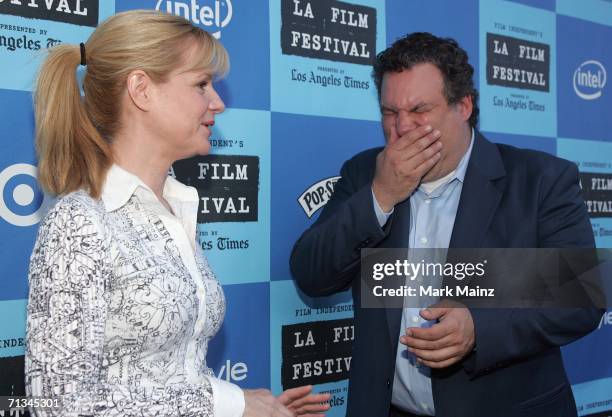 Writer/Director Jeff Garlin and actress Bonnie Hunt attend the Los Angeles Film Festival premiere of "I Want Someone To Eat Cheese With" at the Crest...