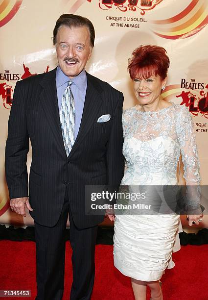 Singer Robert Goulet and his wife Vera arrive at the gala premiere of "The Beatles LOVE by Cirque du Soleil" at The Mirage Hotel & Casino June 30,...