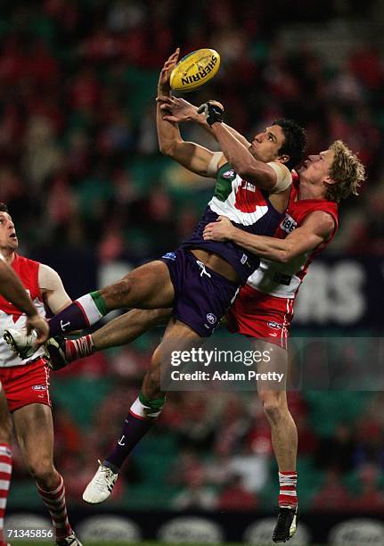 Matthew Pavlich of the Dockers marks during the round thirteen AFL match between the Sydney Swans and the Fremantle Dockers at the Sydney Cricket...