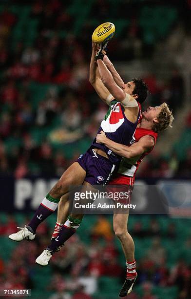 Matthew Pavlich of the Dockers marks during the round thirteen AFL match between the Sydney Swans and the Fremantle Dockers at the Sydney Cricket...