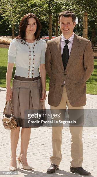 Crown Princess Mary of Denmark and Crown Prince Frederik of Denmark attend the inauguration of the Grand Duke Jean Modern Art Museum on July 1, 2006...