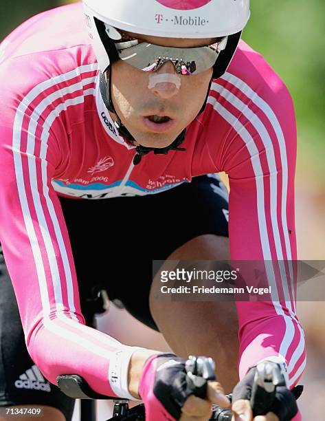 Andreas Kloeden of Germany and T-Mobile in action during the prologue of the 93st Tour de France on July 1, 2006 in Strasbourg, France.