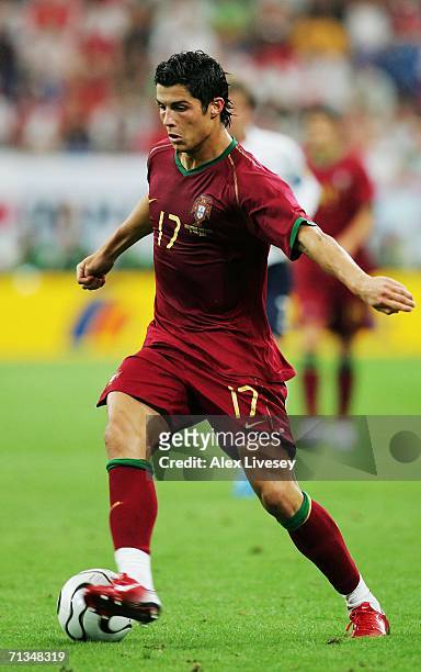 Cristiano Ronaldo of Portugal in action during the FIFA World Cup Germany 2006 Quarter-final match between England and Portugal played at the Stadium...