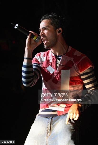Alfonso Herrera Rodriguez of the group RBD performs at American Airlines Arena on July 1, 2006 in Miami, Florida.