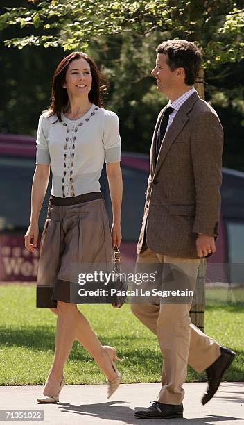 Crown Princess Mary of Denmark and Crown Prince Frederik of Denmark attend the inauguration of the Grand Duke Jean Modern Art Museum on July 1, 2006...