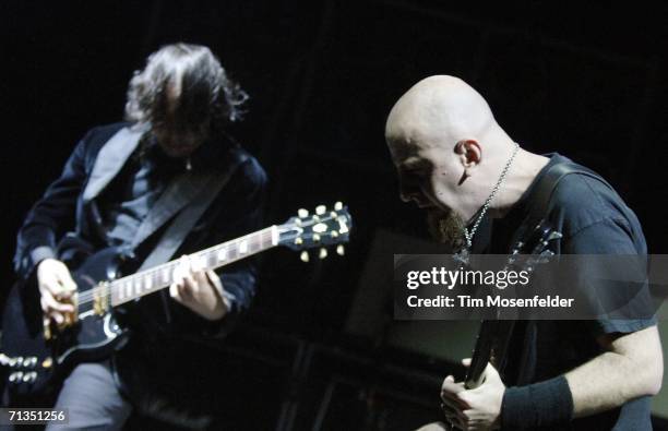 Daron Malakian and Shavo Odadjian of System of a Down performs as part of Ozzfest 2006 at Shoreline Amphitheatre on July 1, 2006 in Mountain View...