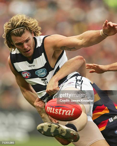 Cameron Mooney of the Geelong during the round 13 AFL match between the Adelaide Crows and the Geelong at AAMI Stadium on July 2, 2006 in Adelaide,...