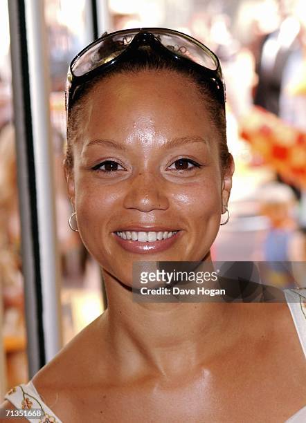 Actress Angela Griffin arrives at the UK Premiere of "Bob The Builder - Built To Be Wild" at the Odeon West End on July 2, 2006 in London, England.