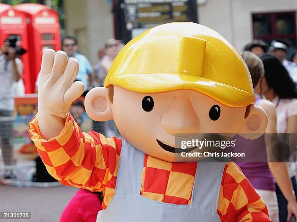 Bob the Builder poses for photographs at the Bob The Builder - Built To Be Wild UK Premiere at the Odeon West End in Leicester Square on June 2, 2006...