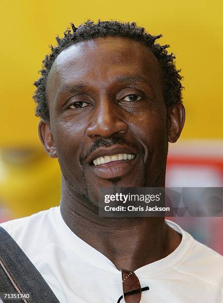 Former sprinter Linford Christie poses for photographs at the Bob The Builder - Built To Be Wild UK Premiere at the Odeon West End in Leicester...