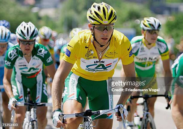 Thor Hushovd of Norway and Credit Agricole in action during Stage 1 of the 93rd Tour de France between Strasbourg and Strasbourg on July 2, 2006 in...