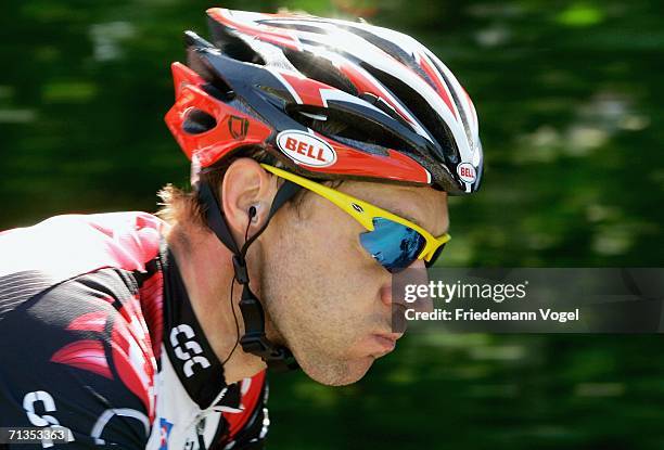 Jens Voigt of Germany and the CSC Team in action during Stage 1 of the 93rd Tour de France between Strasbourg and Strasbourg on July 2, 2006 in...