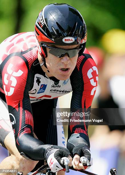 Stuart O'Grady of Australia and the CSC Team in action during the prologue of the 93st Tour de France on July 1, 2006 in Strasbourg, France.