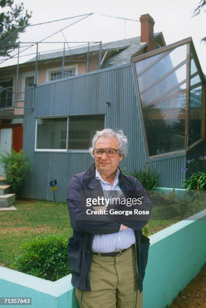 World renowned architect Frank Gehry poses for a 1988 portrait in front of his Santa Monica, California home. Gehry is considered the leading voice...